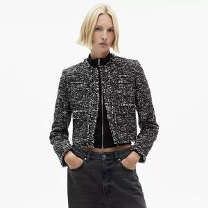 NWOT Mango Black Tweed Jacket